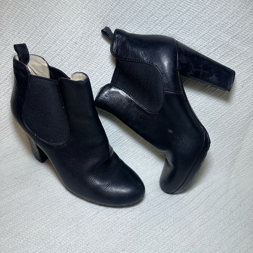Prada Black Leather Ankle Boots